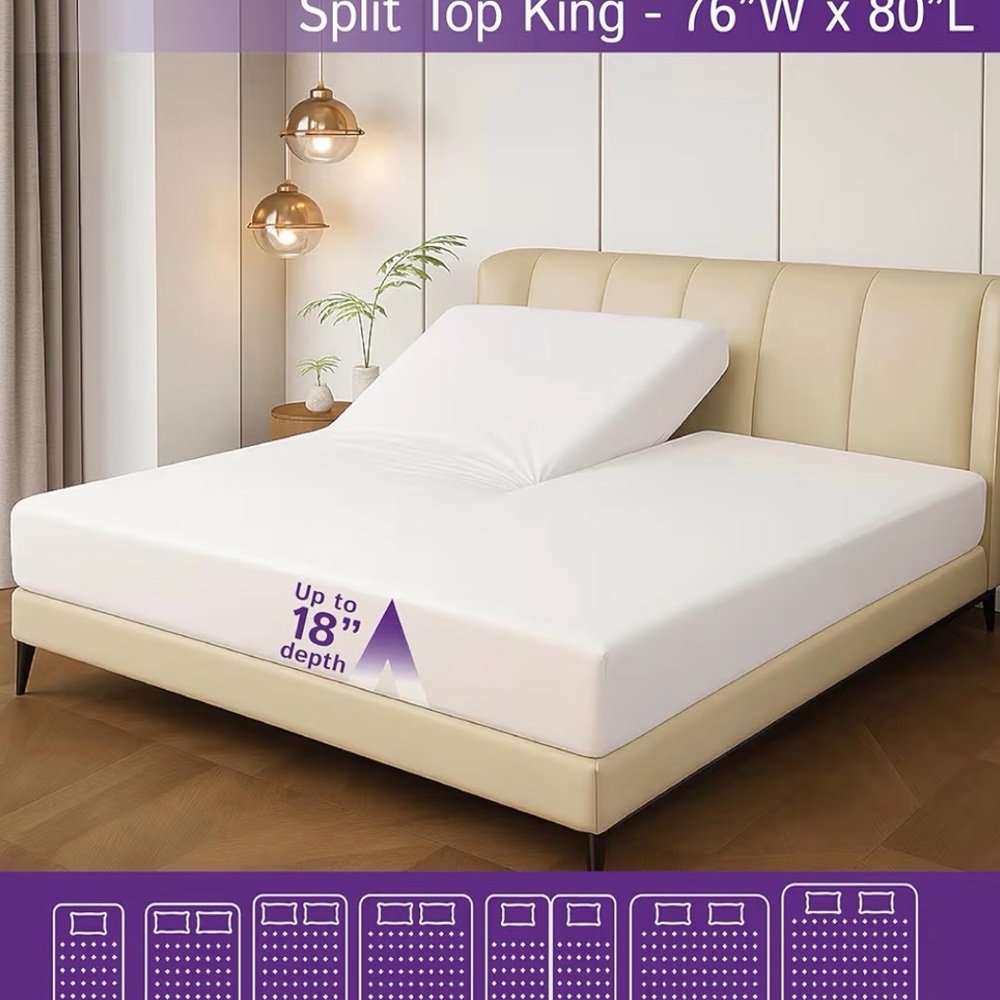 Split Top King Waterproof + Allergen Barrier Mattress Protector